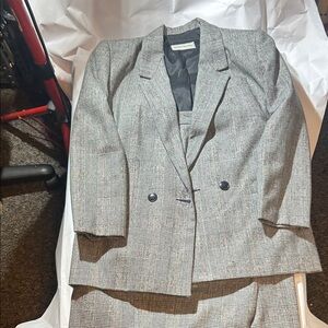 Ashley Brooke - Plaid Blazer and Skirt Set